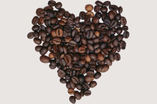 Hjerte formet af kaffebønner